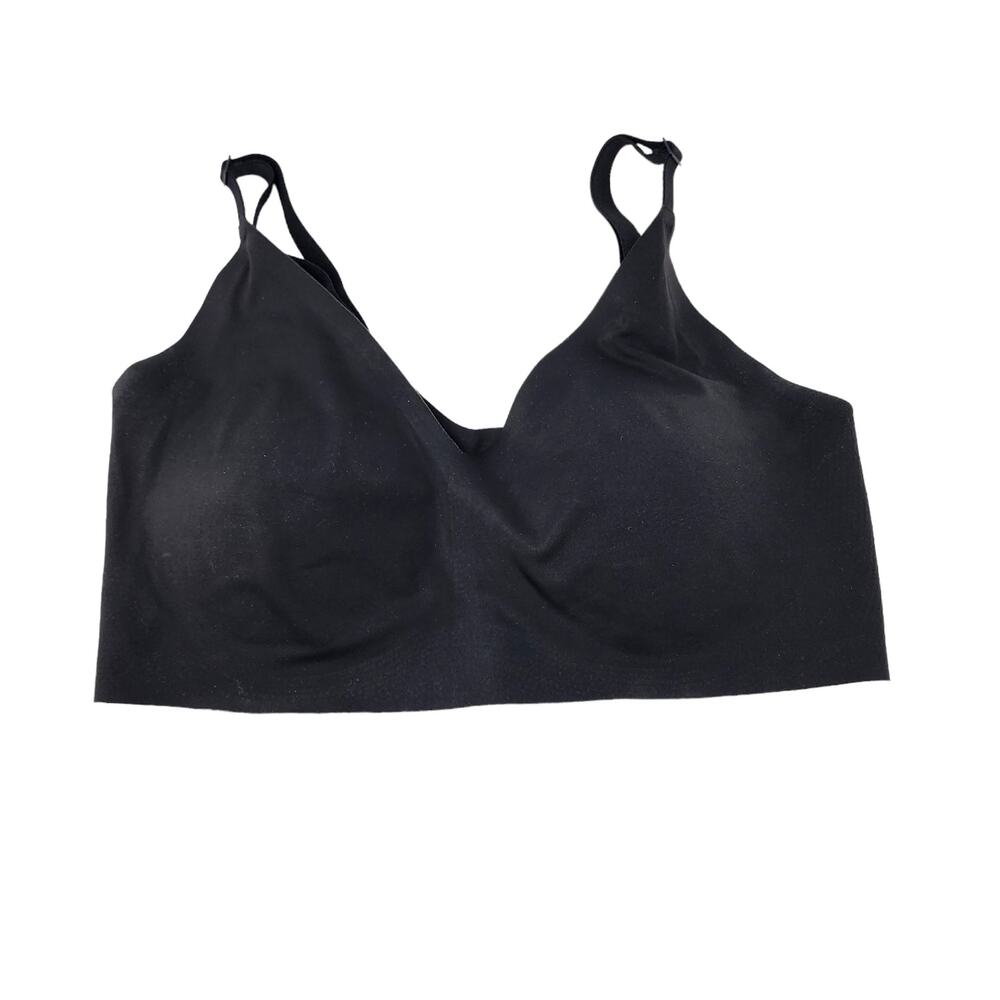 True And Co Black Wire Free Stretch Padded Bralette Bra Size Large